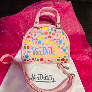 Von Dutch✨💖💛Mini Multicolor Polka Dot Handbag